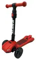 Самокат четырехколесный складной, свет. эффекты, пар, li-ion 3,7V аккумулятор с USB з у, красный