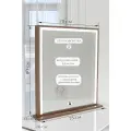 Гримерное зеркало Дуб Вотан, LED-подсветка, сенсорное управление, 80x70 см