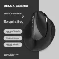 Вертикальная мышь Delux M618miniDB Ergonomic, Vertical, Wireless Bluetooth Dual-Mode, Black/Grey
