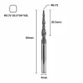Фреза спиральная двухзаходная конусная сферическая XCAN 0,75х20,5х4х50 мм, покрытие TiALN