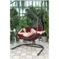 Подвесное кресло KALYMERA Гермес, садовое кресло ротанг, до 150кг, 200х80х126см, цвет бордовый