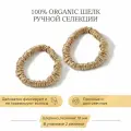Шелковые резинки для волос Ayris Silk, элитный 100% натуральный шелк, цвет классический бежевый (Узкие, 2 шт)