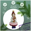 Irena-Co елочная игрушка, стекло Девочка с мишкой (11,5х7х7см)