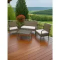 Набор садовой мебели, Комплект для дачи Лион на 4 персоны, искусственный ротанг, бежевый/серый