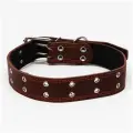Ошейник кожаный на синтепоне, безразмерный, 83 х 4.5 см, коричневый