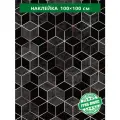 Наклейка декоративная Черные кубы 100x100 см антивандальная для мебели и любых поверхностей