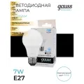 (3 шт.) Светодиодная лампочка Gauss Elementary ЛОН A60/A55 E27 7W(540lm) 4100K 4K 110х60 матовая, пластик/алюм. 23227А Нейтральный белый. Цоколь E27