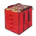 Органайзер для елочных игрушек, на 100 отделений, красный, 42х33х42 см