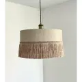 Абажур льняной с бахромой для потолочного светильника от ABA Design Studio, 45 см, бежевый лен