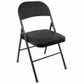 Стул складной Brabix Golf Plus Cf-003 Комфорт, черный каркас, кожзам черный, в коробе