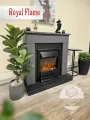 Камин электрический напольный Royal Flame BERGEN STD SFT серый графит c очагом Aspen Black, с эффектом реального пламени, пультом ДУ и обогревом 2 кВт