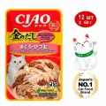 Влажный корм CIAO Kinnodashi для кошек Тунец Магуро и тунец Кацуо, паучи 12 x 60г