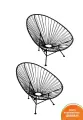 Кресло ракушка, чёрный, комплект из 2 штук
