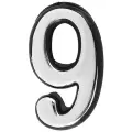 Цифра дверная (номер на дверь) аллюр большая пластик 9 хром