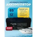 Тяговый аккумулятор для лодочного мотора 12v 65ah AGM