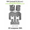 Автоковрики ЭВА KIA Carnival IV на 7-ми местное авто, Китайская сборка с консолью в пол. ЕВА соты SUPERVIP.