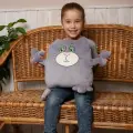 Плюшевая декоративная подушка игрушка Котик с лапками 35см, ГрандСтиль