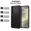 Чехол Spigen на Samsung Galaxy S24 (ACS07347) Liquid Air / Спиген чехол для Галакси С24 накладка, противоударный, с защитой камеры, черный