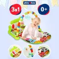 Детский игровой коврик Play Okay развивающий с дугой (5 игрушек) и музыкой (пианино) для малышей 0+, зеленый