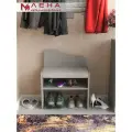Обувница Мебельная фабрика Лена №11 с сиденьем, с полками, из ЛДСП, серая