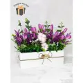 Композиция из искусственных цветов в деревянном ящике, ПоДар. Ок Home