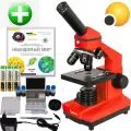 Микроскоп Levenhuk Rainbow 2L PLUS Orange (Апельсин), набор для опытов, верхняя и нижняя подсветка + Книга в подарок
