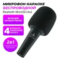Беспроводная микрофон колонка портативная, Bluetooth 5.3, черный, караоке система, микрофон караоке, микрофон с колонкой