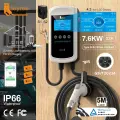 Feyree GB/T Зарядное устройство для электромобилей 7,6 кВт 32 А Настенный ящик с динамической нагрузкой 4,3-дюймовый ЖК-дисплей Wi-Fi Зарядная станция для приложения 11 кВт 22 кВт 3P Зарядная станция 7.6KW 32A 1 phase