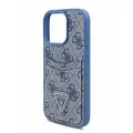 Guess для iPhone 16 Pro чехол PU 4G Double cardslot Triangle metal logo Hard Blue