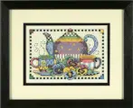 06877 Набор для вышивания крестом DIMENSIONS Teatime Pansies Время вечернего чая
