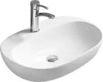 Накладная раковина SantiLine SL-1024 53 фаянсовая, раковина для ванной, 53 см, овальная, белая