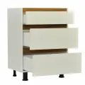 Кухонный модуль напольный 3 ящика 60х60х83, белый/дуб