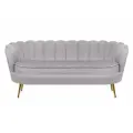 Прямой дизайнерский диван ракушка, Pearl triple grey, интерьерный, серый