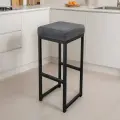 Барный стул лофт без спинки для кухни и дома, с мягким тканьевым сиденьем, 1 шт.