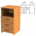 Тумба приставная Фея 400х450х750 мм, 3 ящика, полка, цвет орех милан (ТФ10.5)