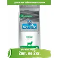 Farmina 2кг х 2шт Vet Life Dog Renal при заболеваниях почек сухой корм