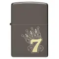 Оригинальная бензиновая зажигалка ZIPPO Classic 48913 Lucky 7 Design с покрытием Black Ice - Счастливчик