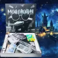 Настольная игра Монополия Гарри Поттер+ палочка Гарри Поттера + кулон Снитч