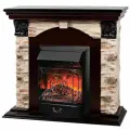 Электрокамин RealFlame Dublin Rock коричневый МДФ с очагом Majestic, звук потрескивания дров, обогрев, пульт ДУ