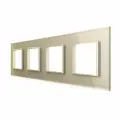 Рамка для розетки 4 поста, цвет шампань, стекло LIVOLO ORIGINAL