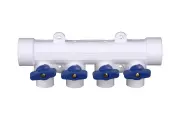 TEBO PPR Коллектор с синими ручками 32x20 4 выхода 030091214