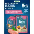 Влажный корм Brit Premium пауч для взрослых стерилизованных собак мини пород (кусочки в соусе) Кролик и брусника, 85 г х 28 шт.