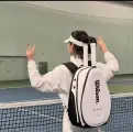Рюкзак Wilson для тенниса, белый/черный, для 2 ракеток, с карманами для обуви