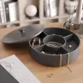 Шкатулка для украшений Marta, 22x7 см, декоративная, бетон, графитовый глянцевый