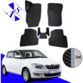 Автомобильные коврики EVA/ЕВА/ЭВА для Skoda Fabia 2 (MK2) Шкода Фабия МК2 2007-2014 черный василек