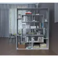 Стеллаж Перегородка в стиле Лофт модель Джузеп Серый (ШхВхГ) 135х180х32см