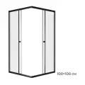 Душевое ограждение Homsly, черное, квадратное 100*100 см, коллекция Basic, 4H-013-BS10-BSC