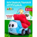Игрушка мягкая музыкальная Грузовичок Лева, цвет голубой/красный