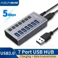 7-портовый USB-концентратор Acasis, USB-разветвитель USB 3.0, 5 Гбит/с для ноутбука HS-707MG
