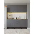 Кухонный гарнитур Орбита прямой 1,8 м, графит с ящиками без столешницы с фрезеровкой